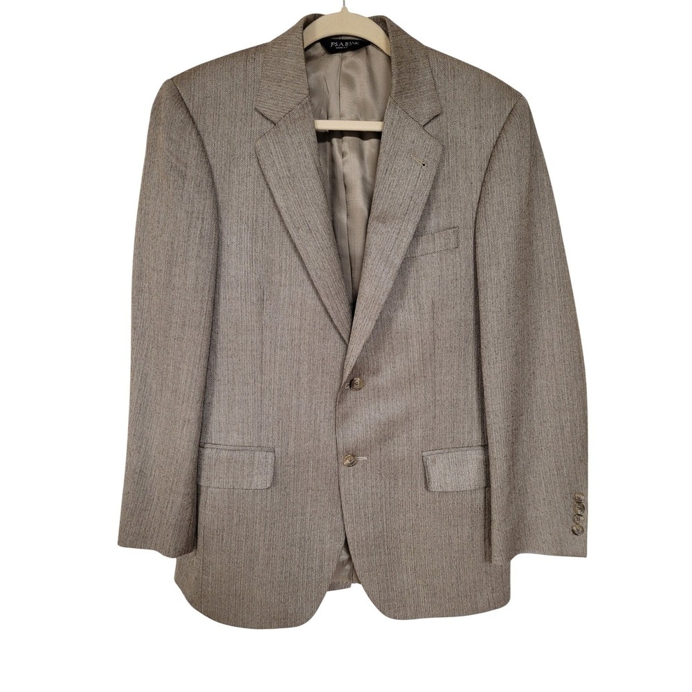 Jos A Bank Signature Mens Tan Herringbone Silk\ Camel Hair Blazer 38R NWT